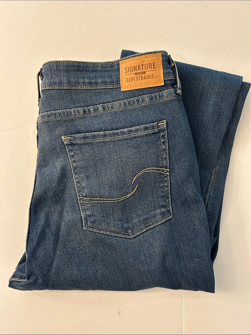 Signature gold Levi’s mod rise straight leg denim jeans W33 - Picture 13 of 14